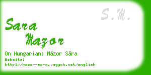 sara mazor business card